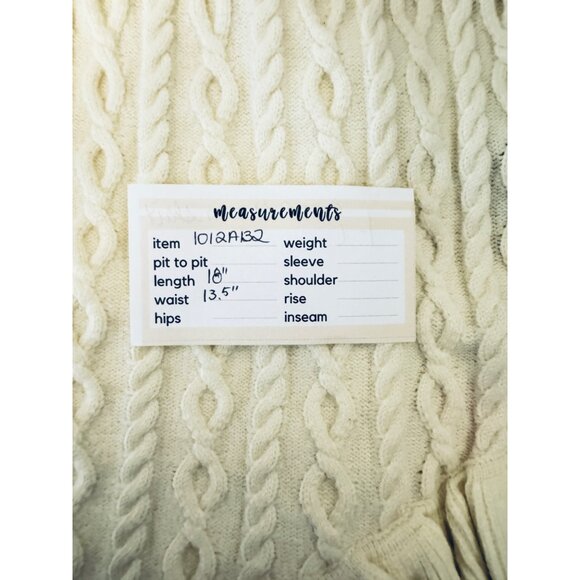 NWT Cider L Cable Knit Cream Ruffle Hem Mini Skirt - Picture 4 of 7